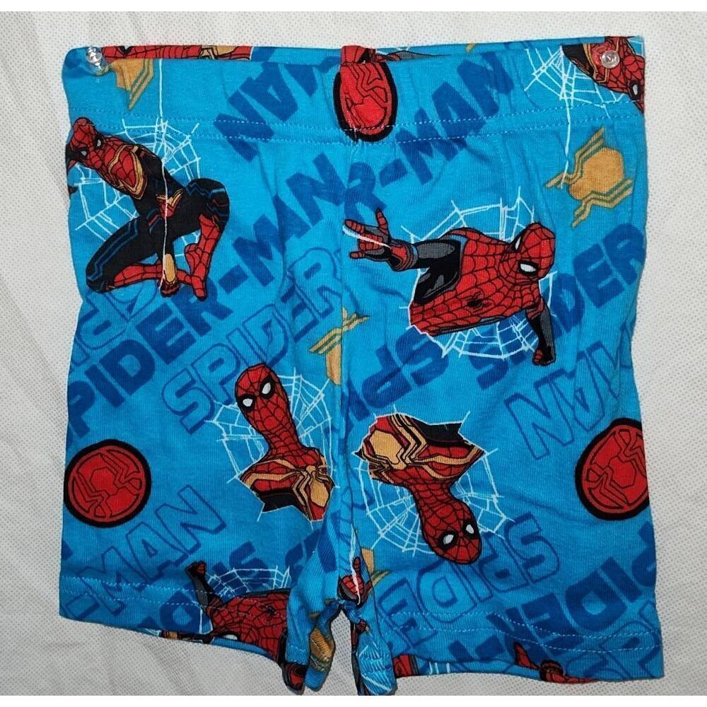 Lot of 2 Size 4T Toddler Boys Spiderman Pajamas Shirt Shorts PJ Set Red and blue - Picture 5 of 14